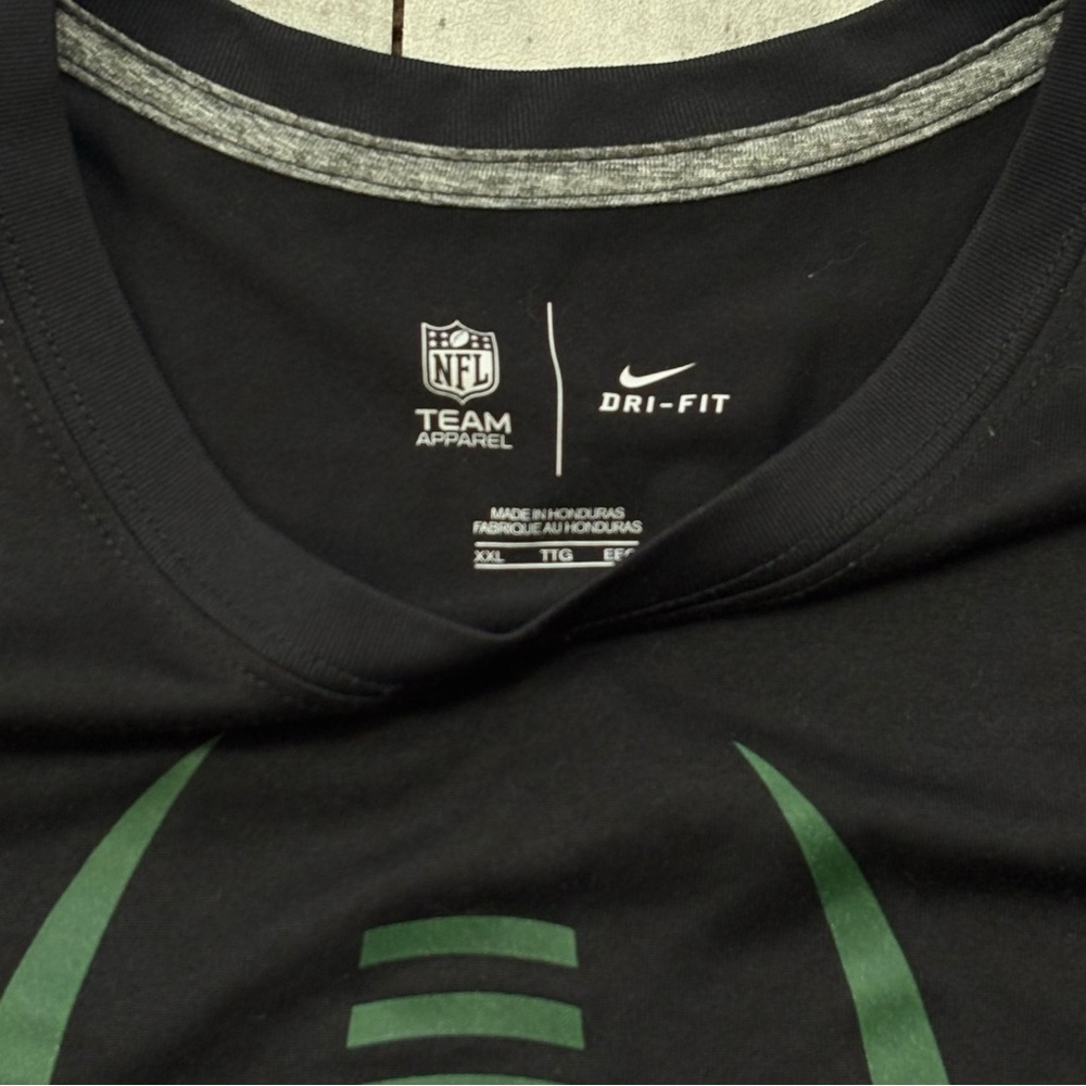 New York Jets Nike NFL Team Gear Dri-Fit Short Sleeve Shirt Men's Size XXL Black - Picture 2 of 4